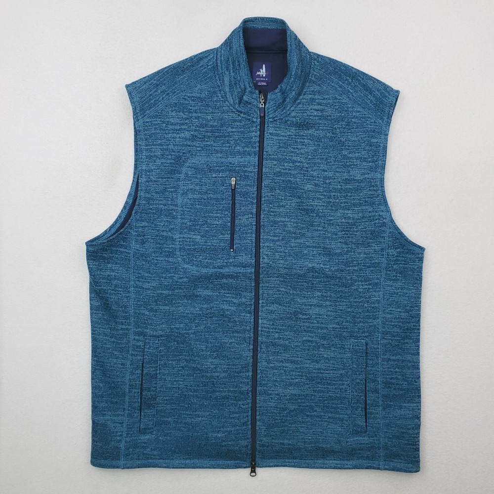 Johnnie O Vest Mens Extra Large Blue Tahoe Fleece Sweater Preppy Outdoor